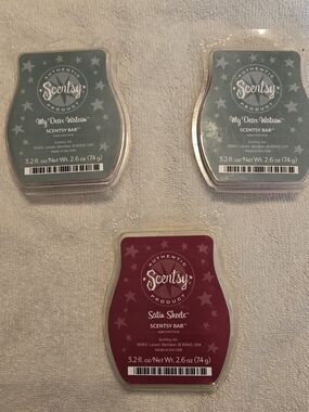 Scentsy Retired Wax Bar Trio - My Dear Watson (2) & Satin Sheets